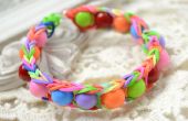 Hoe maak je Rainbow elastiekje armband met acrylaat parels