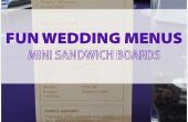 Vers nemen op bruiloft menu's: Mini Sandwich Board Centerpieces