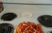 Gebruik van vettige restjes (Spaghetti en knoflook Parmezaanse beten op Pita)