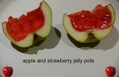 Appel en aardbei jelly potten