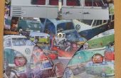 VW camper decoupage aangepaste bulli van bus aircooled klok afbeeldingsframe. 