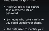 Het gezicht erkenning wachtwoord instellen in android