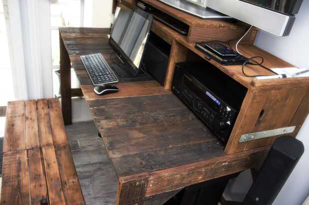 Wonderbaarlijk Pallet meubelen Desk - Home Command Center - cadagile.com TV-42