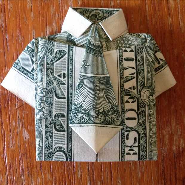Wonderbaar Dollar Bill Origami-overhemd en stropdas - cadagile.com IC-26